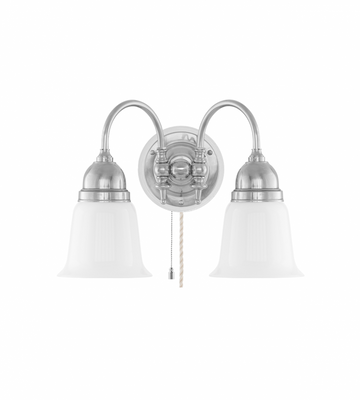 Karlskrona Lampfabrik Stackelberg Vägglampa Förnicklad Vitt Fäste