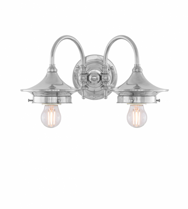 Karlskrona Lampfabrik Tigerstedt Vägglampa Förnicklad