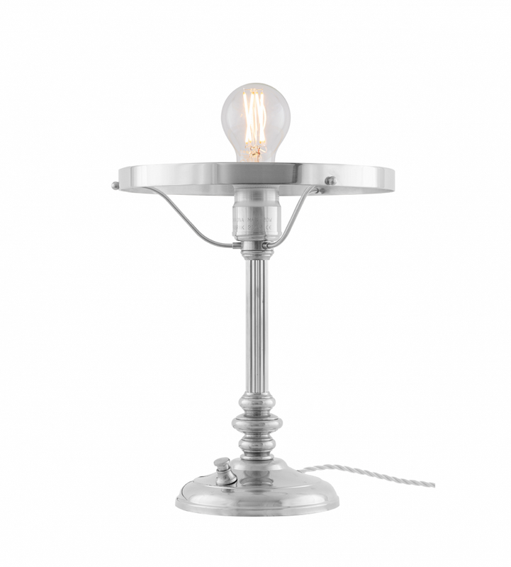 Karlskrona Lampfabrik Karlfeldt Bordslampa Förnicklad 39 cm