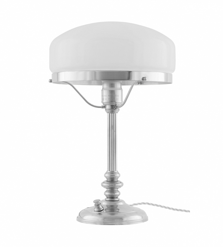 Karlskrona Lampfabrik Karlfeldt Bordslampa Förnicklad 39 cm