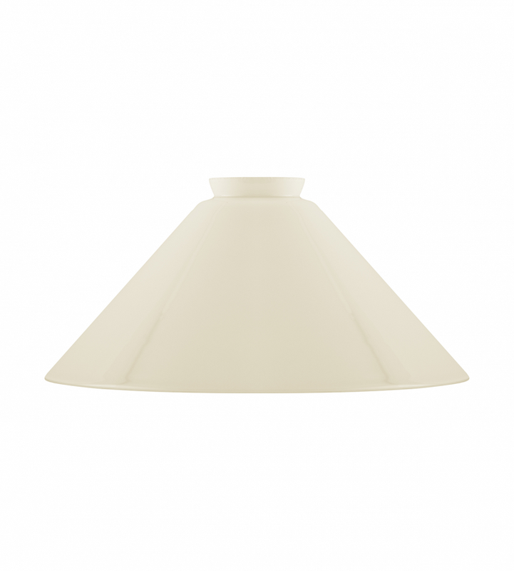 Karlskrona Lampfabrik Hög Skomakarskärm 60/250 Benvitt överfångsglas
