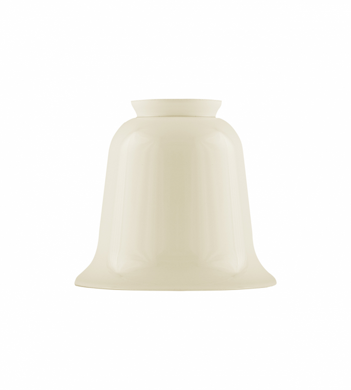 Karlskrona Lampfabrik Klockskärm 60/130 Benvitt överfångsglas