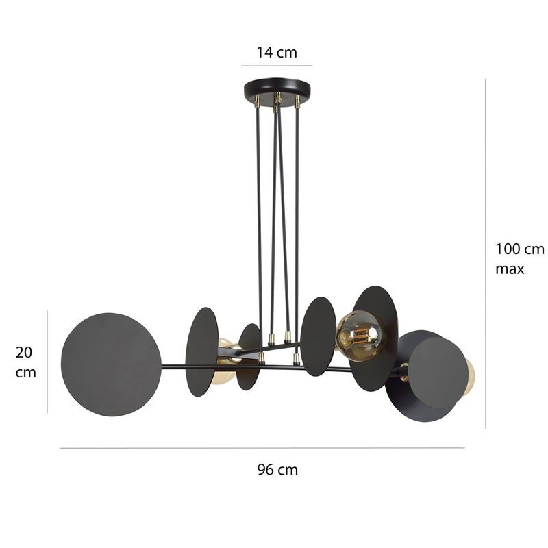 Emibig Lighting Taklampa IDEA 4 SVART