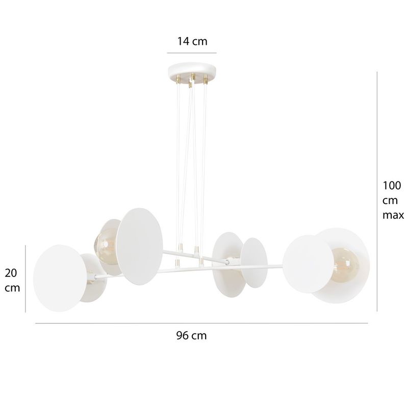 Emibig Lighting Taklampa IDEA 4 VIT