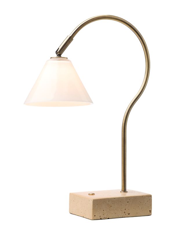 Halo Design Question Portable Portable Bordslampa Antik mässing, Opal 31 cm