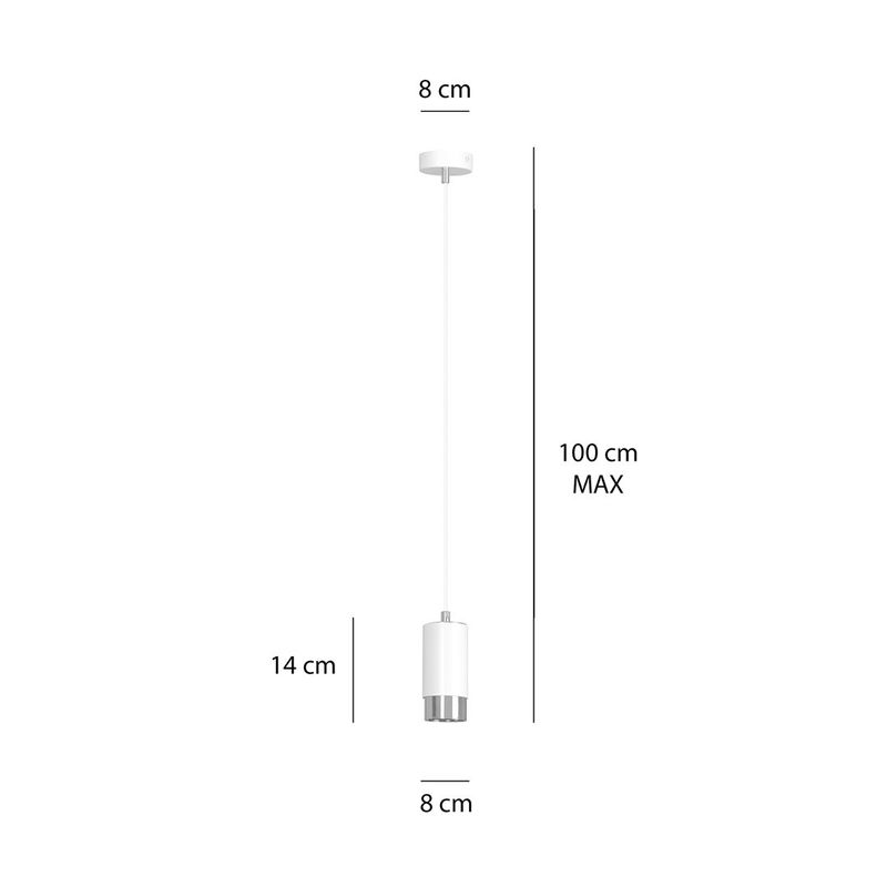 Emibig Lighting Taklampa FUMIKO 1 VIT/KROM