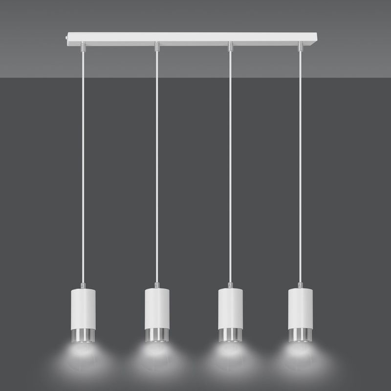 Emibig Lighting Taklampa FUMIKO 4 VIT/KROM