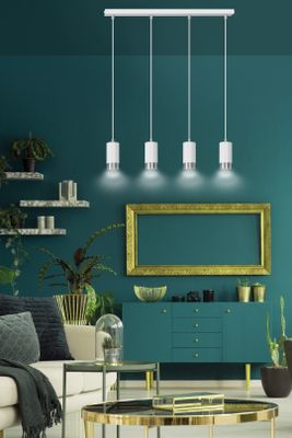 Emibig Lighting Taklampa FUMIKO 4 VIT/KROM