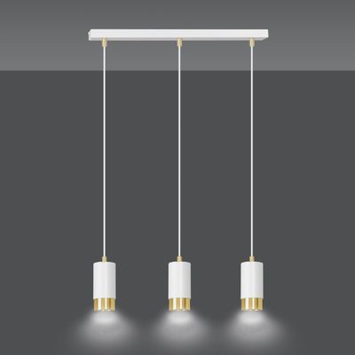 Emibig Lighting Taklampa FUMIKO 3 VIT/GULD