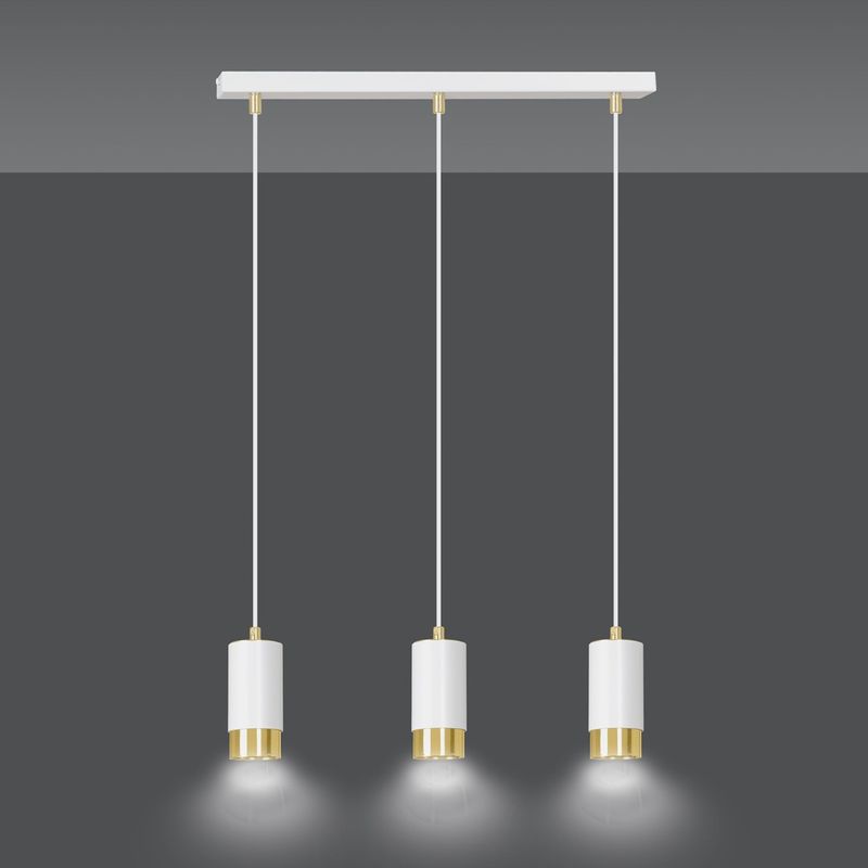 Emibig Lighting Taklampa FUMIKO 3 VIT/GULD