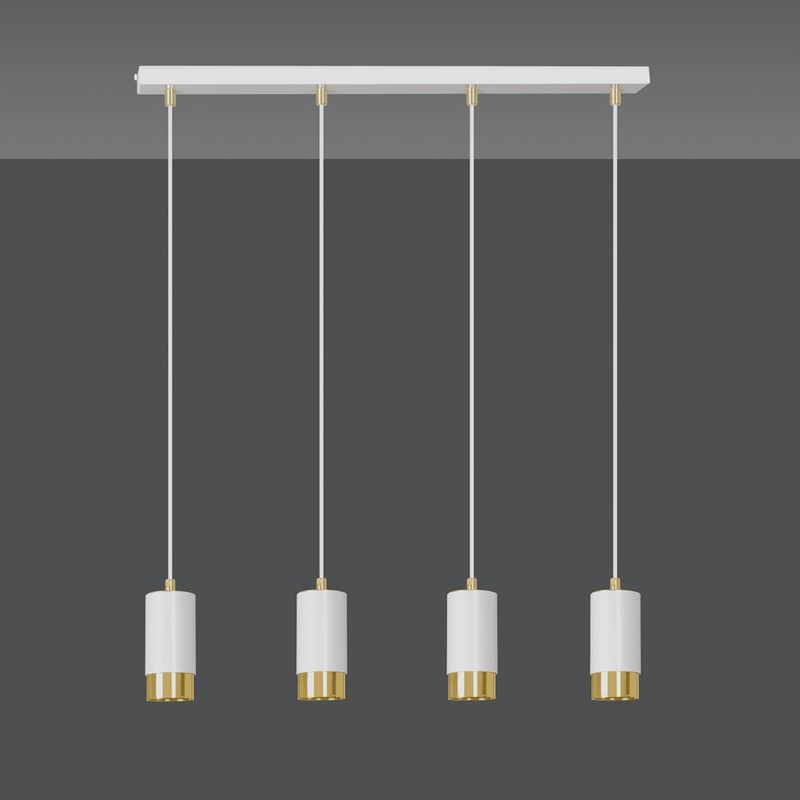 Emibig Lighting Taklampa FUMIKO 4 VIT/GULD