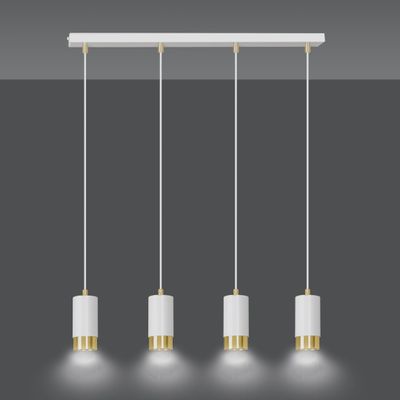 Emibig Lighting Taklampa FUMIKO 4 VIT/GULD