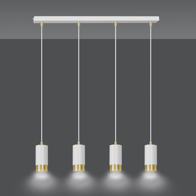 Emibig Lighting Taklampa FUMIKO 4 VIT/GULD