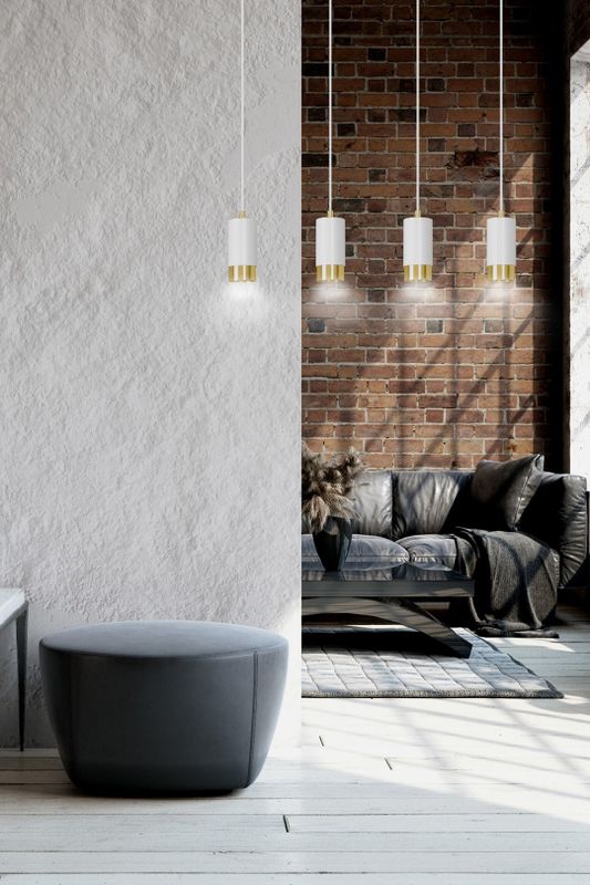 Emibig Lighting Taklampa FUMIKO 4 VIT/GULD
