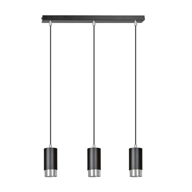 Emibig Lighting Taklampa FUMIKO 3 SVART/KROM