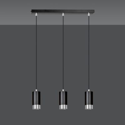 Emibig Lighting Taklampa FUMIKO 3 SVART/KROM