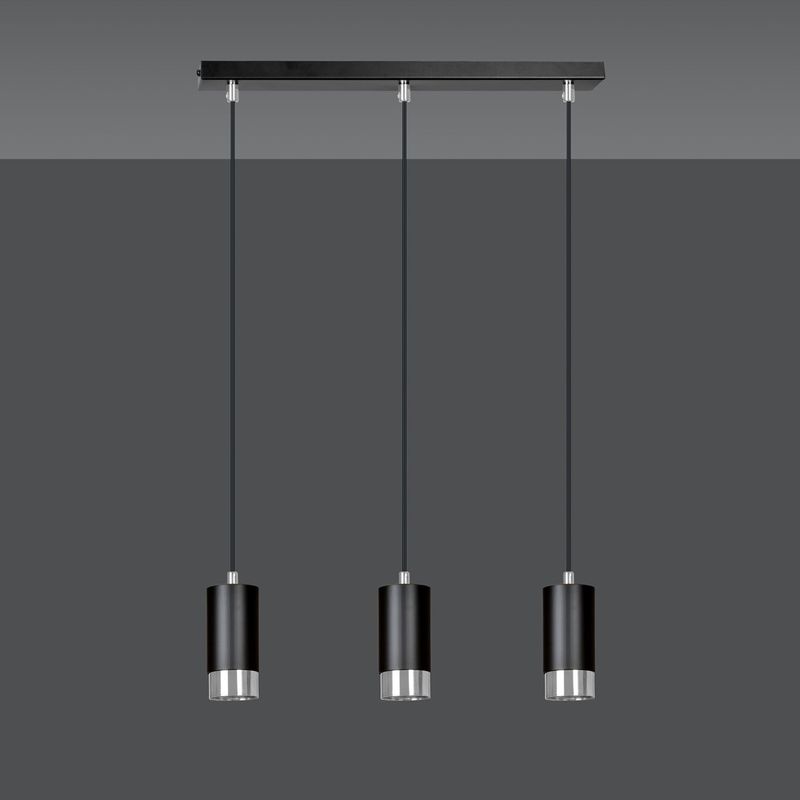 Emibig Lighting Taklampa FUMIKO 3 SVART/KROM