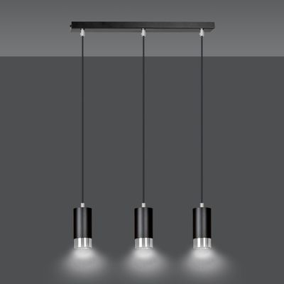 Emibig Lighting Taklampa FUMIKO 3 SVART/KROM
