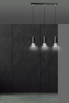 Emibig Lighting Taklampa FUMIKO 3 SVART/KROM