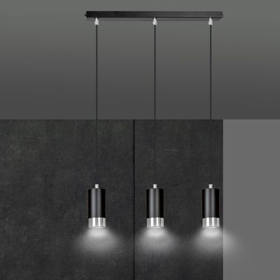 Emibig Lighting Taklampa FUMIKO 3 SVART/KROM