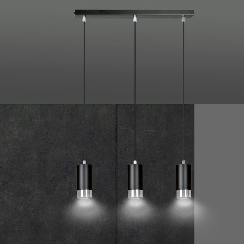Emibig Lighting Taklampa FUMIKO 3 SVART/KROM