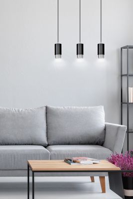 Emibig Lighting Taklampa FUMIKO 3 SVART/KROM