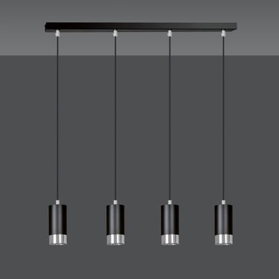 Emibig Lighting Taklampa FUMIKO 4 SVART/KROM