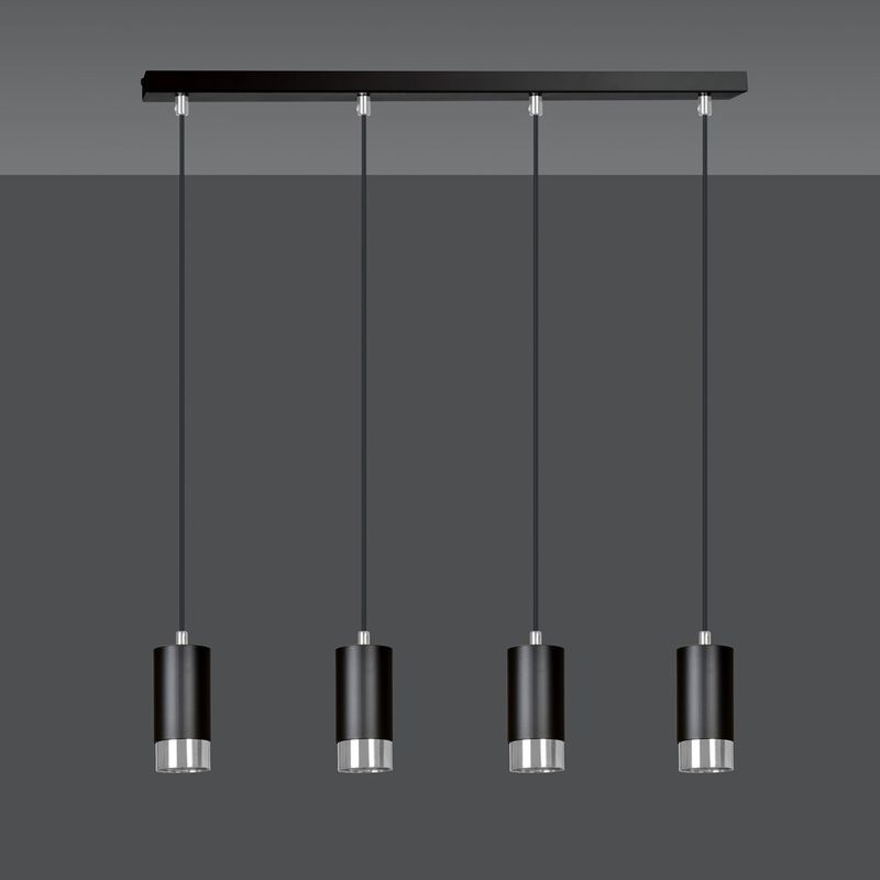 Emibig Lighting Taklampa FUMIKO 4 SVART/KROM