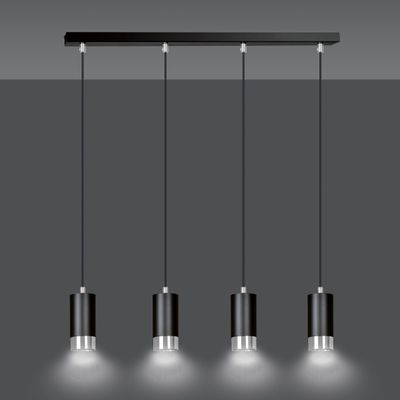 Emibig Lighting Taklampa FUMIKO 4 SVART/KROM