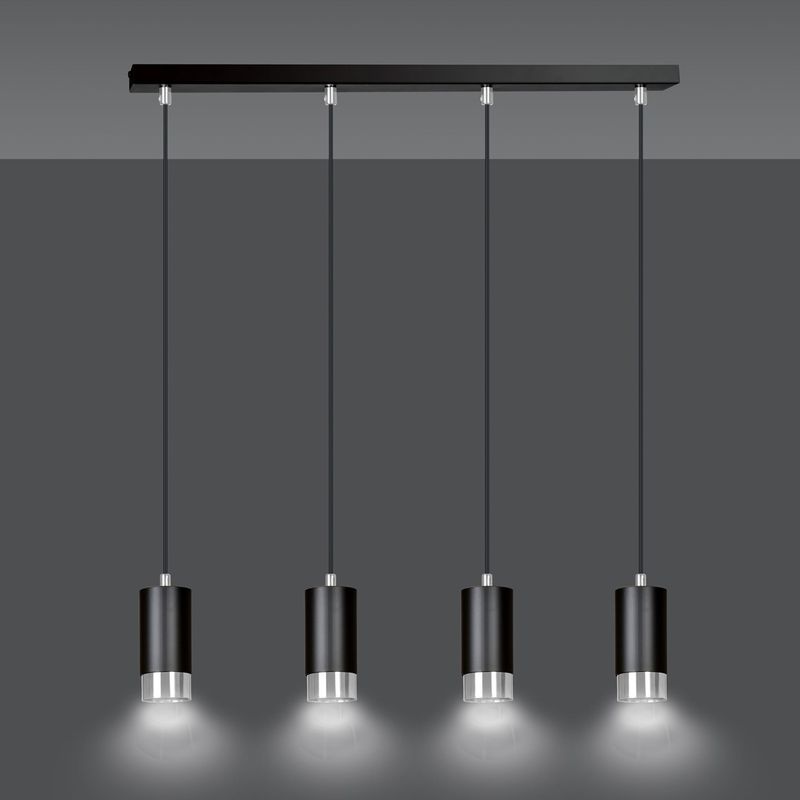 Emibig Lighting Taklampa FUMIKO 4 SVART/KROM