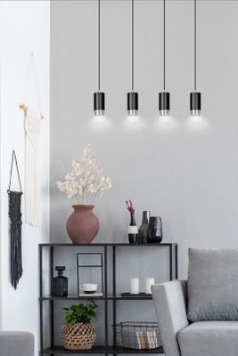 Emibig Lighting Taklampa FUMIKO 4 SVART/KROM