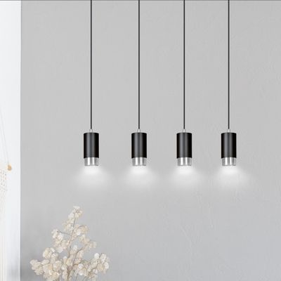 Emibig Lighting Taklampa FUMIKO 4 SVART/KROM