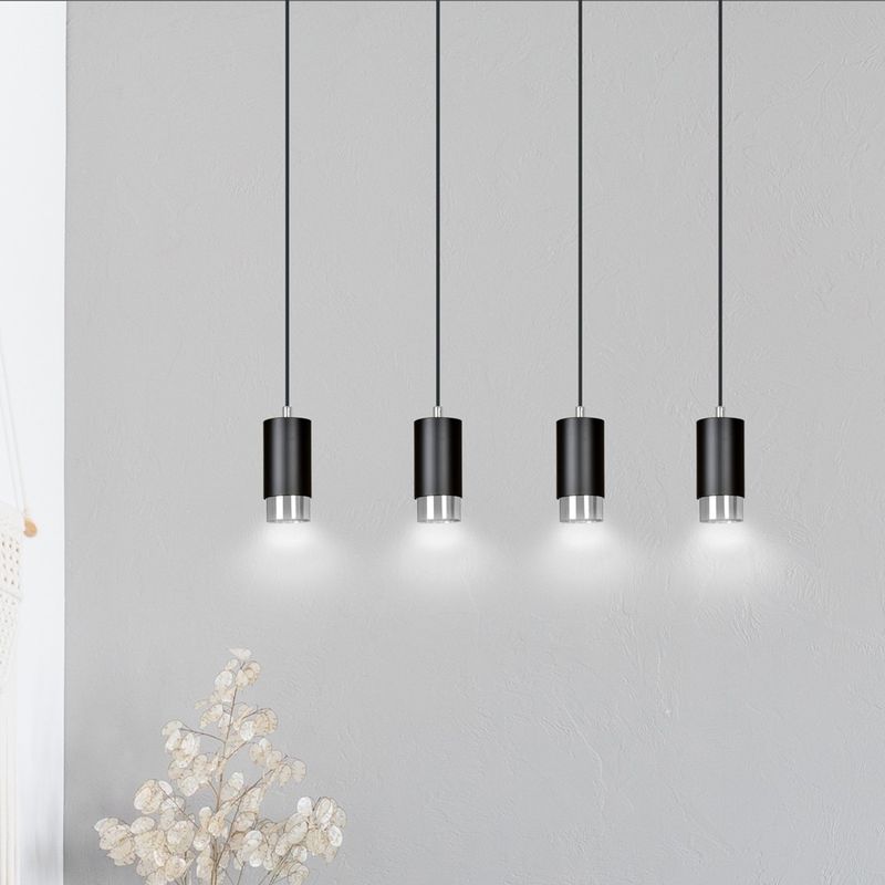 Emibig Lighting Taklampa FUMIKO 4 SVART/KROM