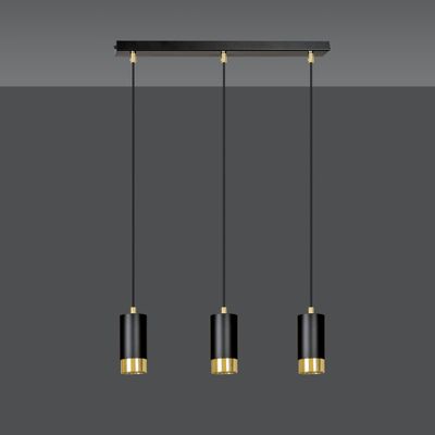 Emibig Lighting Taklampa FUMIKO 3 SVART/GULD