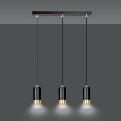 Emibig Lighting Taklampa FUMIKO 3 SVART/GULD