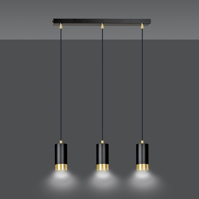 Emibig Lighting Taklampa FUMIKO 3 SVART/GULD