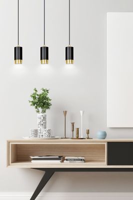 Emibig Lighting Taklampa FUMIKO 3 SVART/GULD