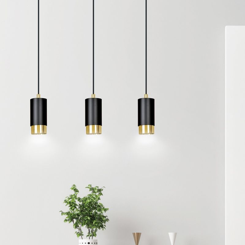 Emibig Lighting Taklampa FUMIKO 3 SVART/GULD