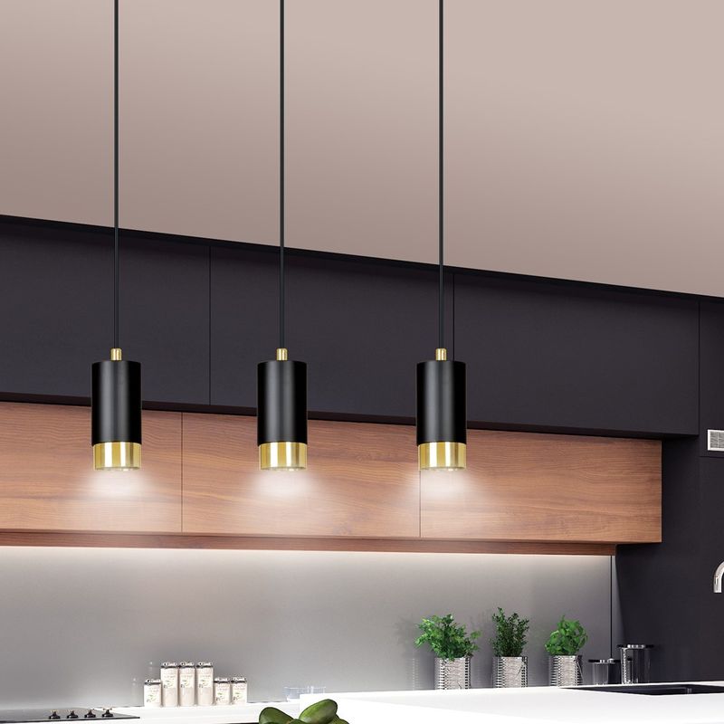 Emibig Lighting Taklampa FUMIKO 3 SVART/GULD