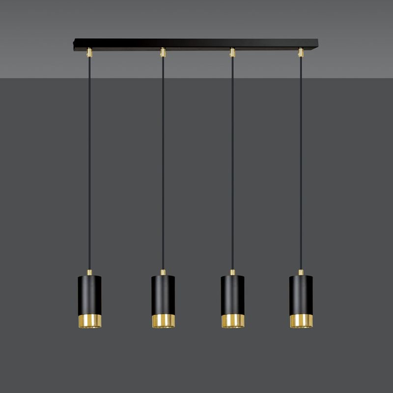 Emibig Lighting Taklampa FUMIKO 4 SVART/GULD