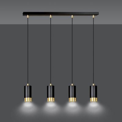 Emibig Lighting Taklampa FUMIKO 4 SVART/GULD