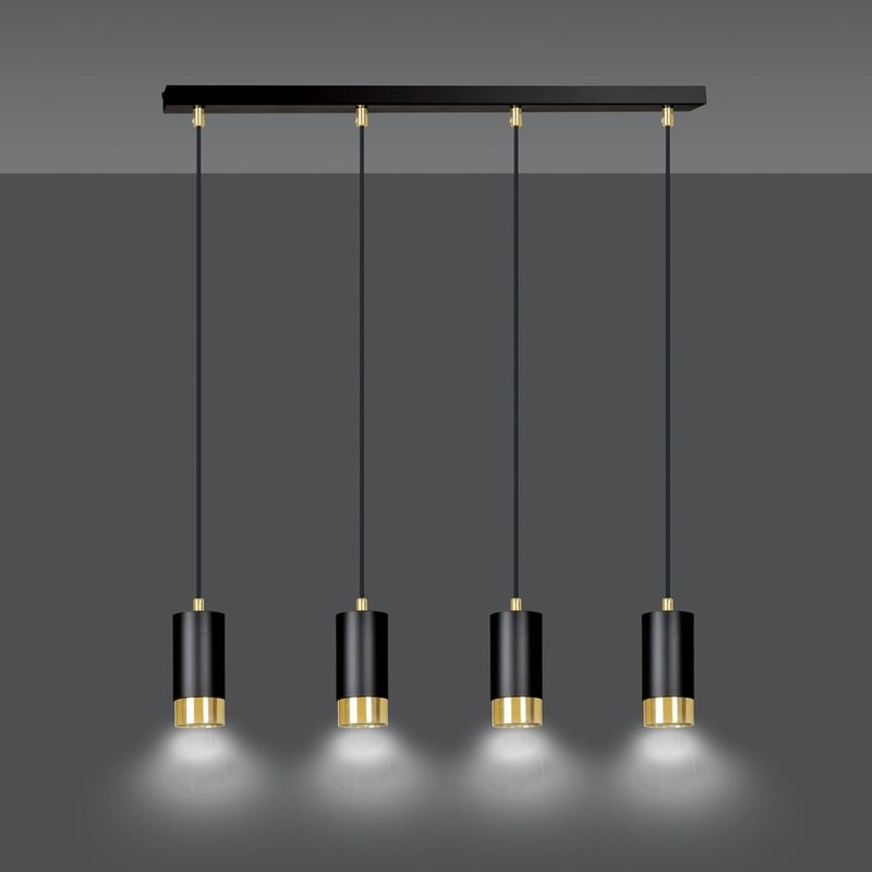 Emibig Lighting Taklampa FUMIKO 4 SVART/GULD
