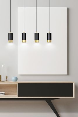 Emibig Lighting Taklampa FUMIKO 4 SVART/GULD