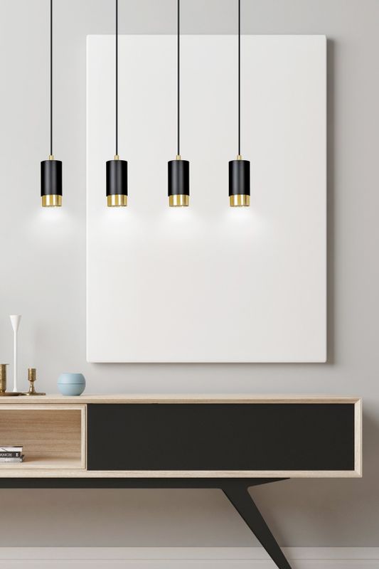 Emibig Lighting Taklampa FUMIKO 4 SVART/GULD