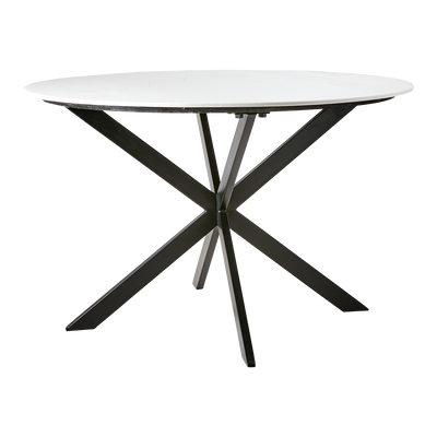 Affari of Sweden Milan runt matbord vit/svart, Ø120 cm