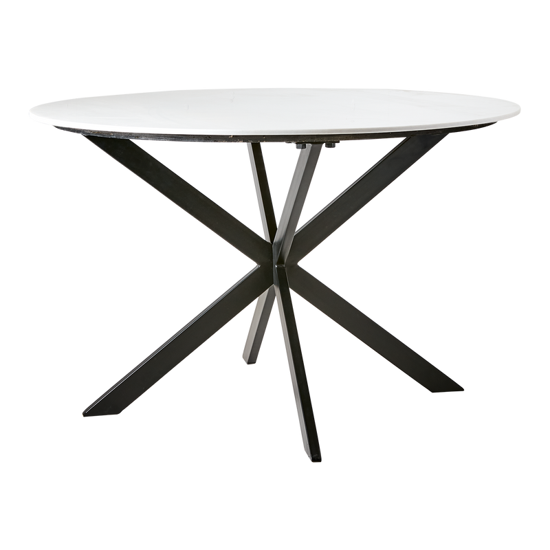 Affari of Sweden Milan runt matbord vit/svart, Ø120 cm