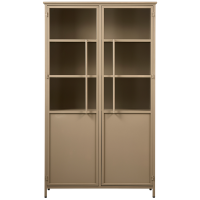 WOOOD Exhibit vitrinskåp i metall khaki