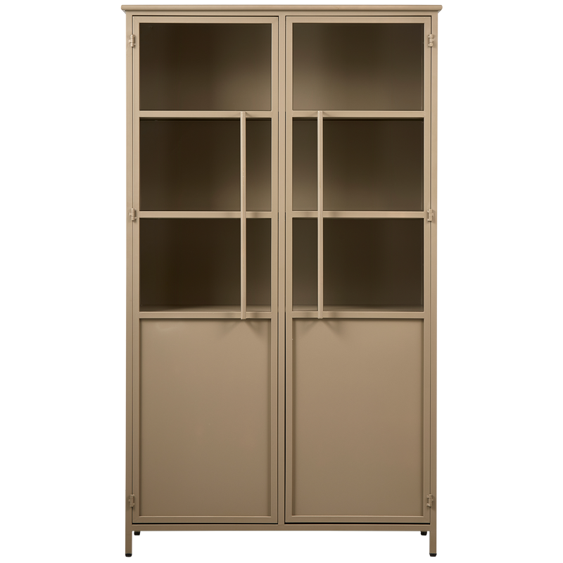 WOOOD Exhibit vitrinskåp i metall khaki