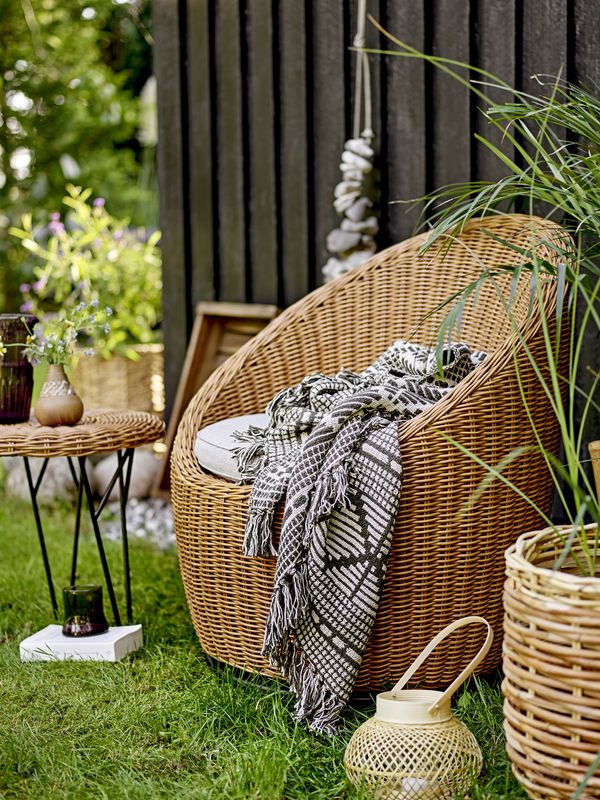Bloomingville Gutte pläd svart 160x130 cm