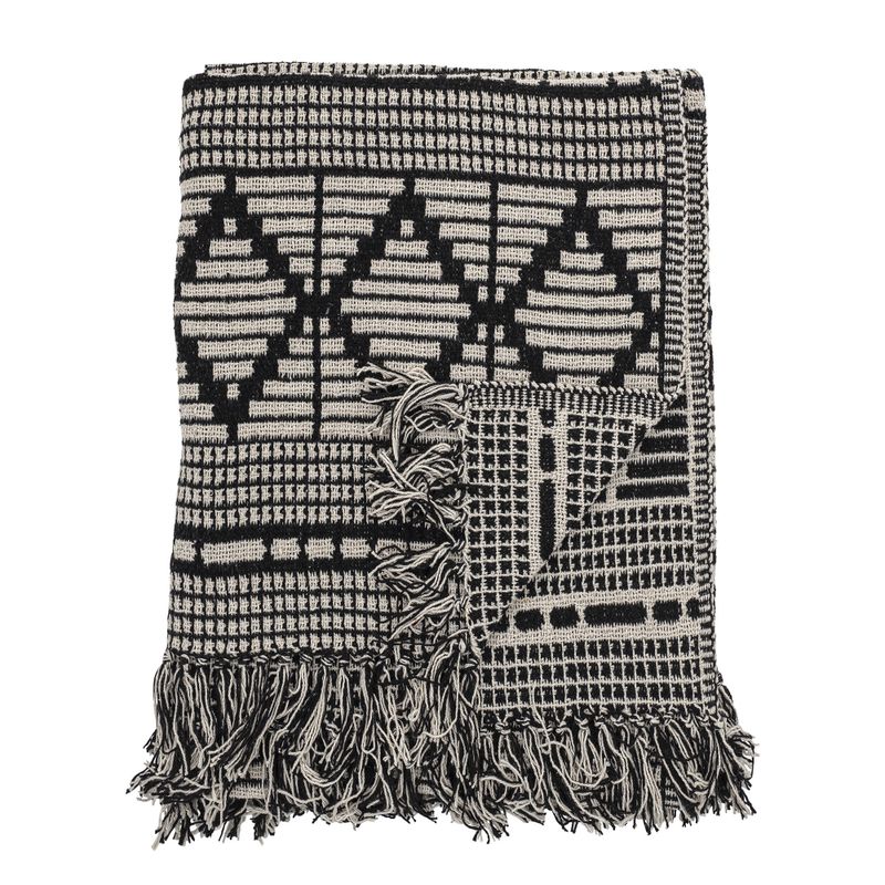 Bloomingville Gutte pläd svart 160x130 cm